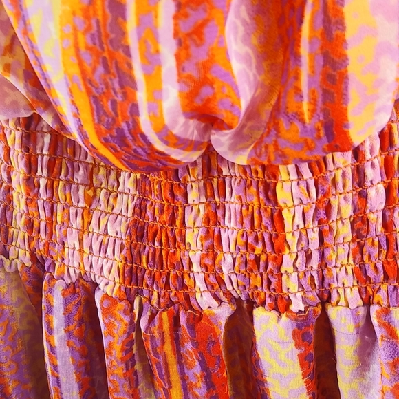 Erika Brooke 24 Pink Orange Strapless Dress Plus - Picture 3 of 6